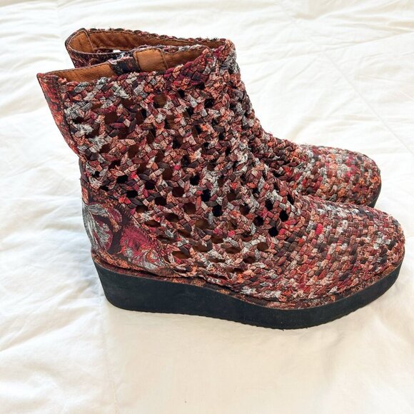 Jeffrey Campbell x Free People Woven Platform Ankle Boots 9.5 - Picture 8 of 9
